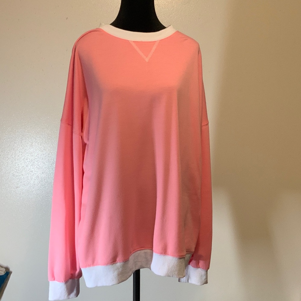 NWOT Pink and White Women's Sweatshirt